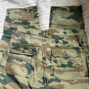 Free People Camo Crop Straight Leg Jeans